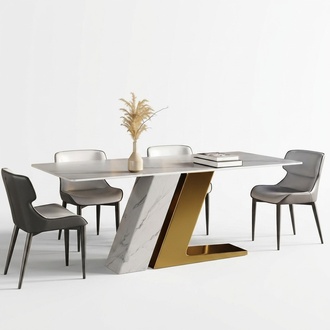 Tische Design Tisch Luxus Marmor Imitation Möbel Esszimmer Esstische Modern Gold