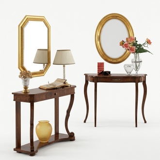 Tische Konsolen Tisch Side Schlaf Zimmer Holz Konsolentisch Spiegel