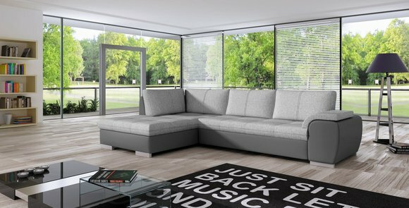 Sofa Schlafsofa Designer Sofa mit Bettfunktion + Bettkasten Ecksofa Couch