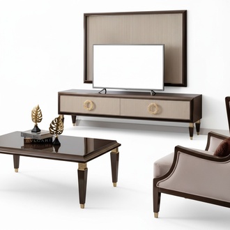 TV-Lowboard & Wandpaneel – stilvolles Wohnzimmer-Set