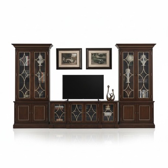 TV-Ständer 2x Vitrine Moderne Wohnwand Wohnzimmer Set Modern 3tlg