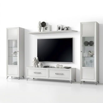 TV-Ständer 2x Vitrine Moderne Wohnwand Wohnzimmer Set Modern 4tlg
