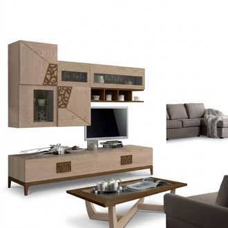 TV-Ständer Seitenschrank Moderne Wohnwand Wohnzimmer Set Modern 3tlg