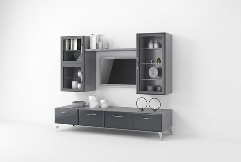 tv Ständer Seitenschrank Moderne Wohnwand Wohnzimmer Wohnwände 4tlg