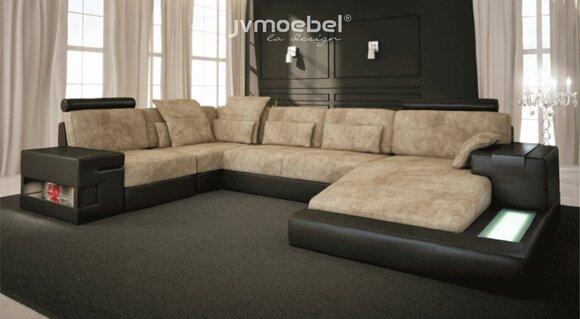 Ecksofa Big Wohnlandschaft Couch Sofa Polster Sitz Leder U Form Wohnzimmer Neu