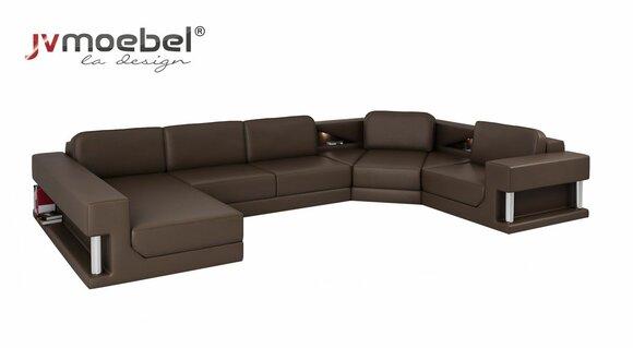 Wohnlandschaft Couch Polster Ecksofa Neu Ledersofa Designer Sofa U Form
