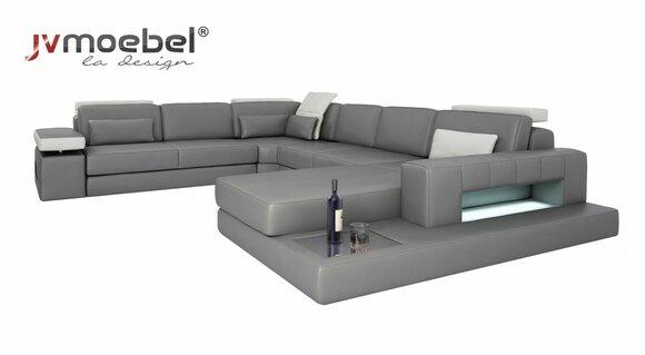 Sofas Grau Neu Sofa U-Form Stoffsofa Couch Wohnlandschaft Design Modern Leder