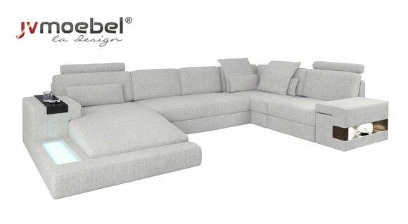 Ecksofa Wohnlandschaft Sofa Couch U Form Polster Couchen Textil Design Möbel Neu