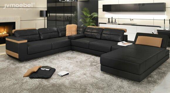 Modern Sofas Wohnlandschaft Ecksofa Stoff U-Form Couch Design Polster Textil Eck