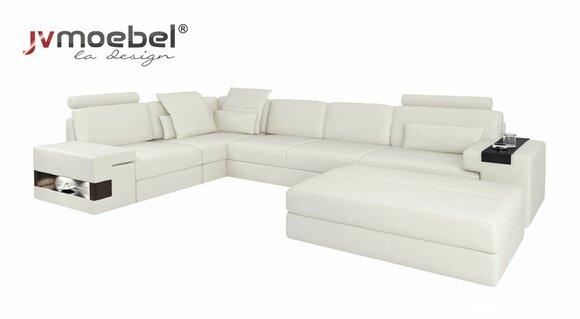 Designer Sofa Couch Ecksofa mit Hocker Polster Garnitur Wohnlandschaft L-Form