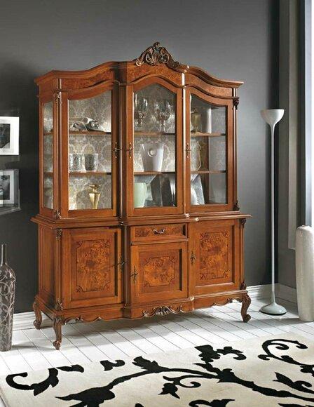 Vitrinen Glas Schrank Vitrine Wohnzimmer Holz Anrichte Regal