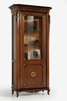 Vitrine 1 Tür Schrank Vitrinen Wohnzimmer Schränke Design Schrank Möbel Glas Neu