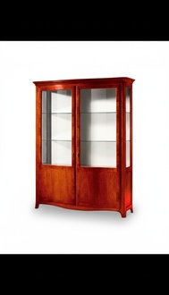 Vitrine Design Wohnzimmer Schrank Braun Klassisch Vitrinen Holz Schränke Neu