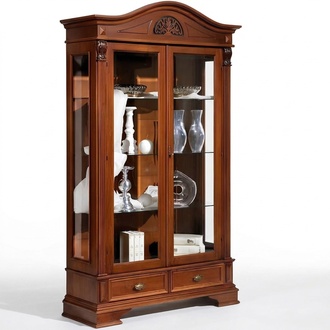 Vitrine Glas Schrank Wohnzimmer Schaufenster 2 Türen Vitrinen Barock Rokoko