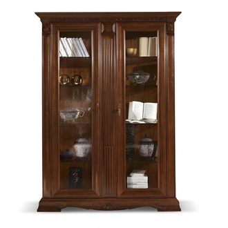 Vitrine Glas Schrank Wohnzimmer Schaufenster 2türige Vitrinen Barock Rokoko Massivholz