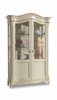Vitrine Italienische Luxus Möbel Vitrinen Kommodenschrank Glas Design Schrank