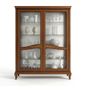 Vitrine Luxus Schaufenster Vitrinen Glas Schrank Holz Regal Modern Schränke