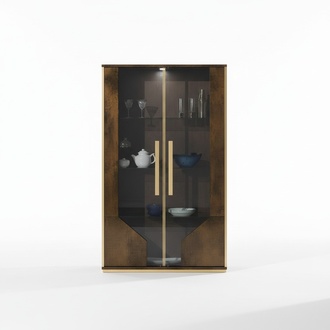 Vitrine Schrank Vitrinen Wohnzimmer Vitrinen Schränke Design 2 Tür Glas Schrank