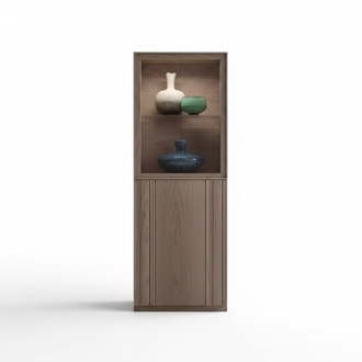 Vitrine Stil Modern Glasvitrine Schrank braun neu wohnzimmer