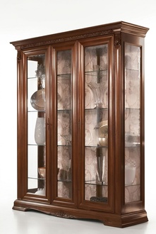 Vitrine Vitrinen Schrank Glasschrank Wohnzimmer Regal Barock Rokoko Echtes Holz