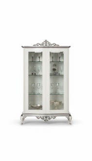 Vitrine Weiß Glasschrank Design Klassische Schrank Luxus Holz Möbel