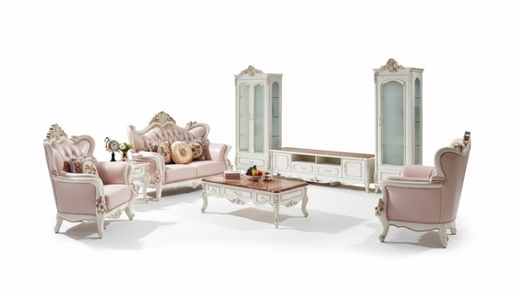 Vitrine Weiß Luxus Wohnzimmer Möbel Holz Glas Design Elegantes Klassische