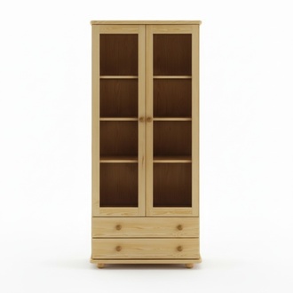 Vitrine Wohnzimmer Möbel Anrichte Massive Holz Vitrinen Glas Schrank Echtholz