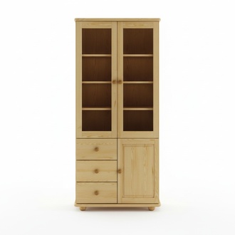 Vitrine Wohnzimmer Möbel Anrichte Holz Vitrinen Glas Schrank Echtholz Massive