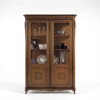 Vitrinen Glas Schrank Echtholz Vitrine Wohnzimmer Möbel Anrichte Massive Holz