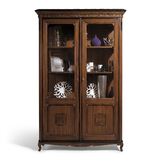 Vitrinen Glas Schrank Echtholz Vitrine Wohnzimmer Möbel Anrichte Massive Holz