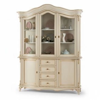Vitrinen Schrank Echtholz Anrichte Vitrine Massiv Esszimmer Möbel Massive Holz