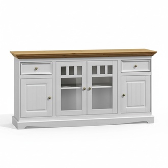Vitrinenschrank Küchenbüfett Landhaus Regal Anrichte Schrank Buffet Vitrine neu