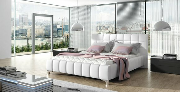 Designer Polsterbett Bett Betten Lederbett Doppelbett Ehebett Designerbett NEU Viva