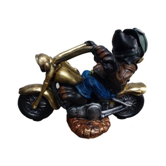 Skulptur Biker auf einem Motorrad Dekoration Statuen Figuren Skulpturen