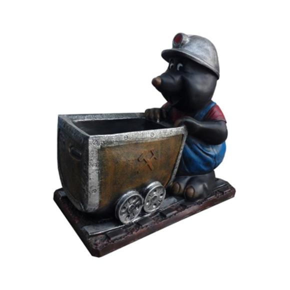 Blumentopf Maulwurf Garten Deko Figur Statue Skulptur Figuren Topf