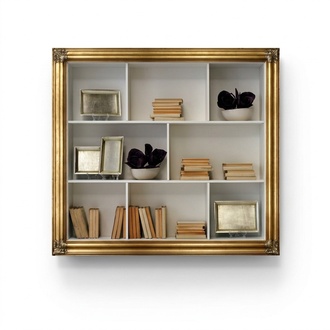 Wandregal Regal Bücherschrank Bücherregal Wohnzimmer Wand Luxus
