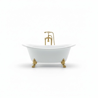 Wanne Standbadewanne Freistehende Badewanne Modern Gold Weiß Oval