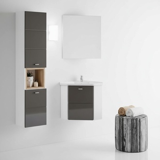 Waschplatz Badmöbel Badezimmer Eckwaschtisch Set Waschtisch
