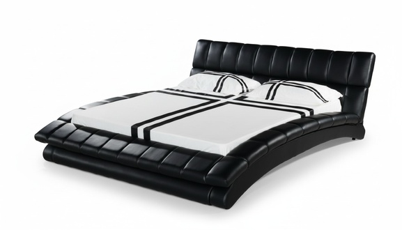 Wasserbett Komplett Lederbett Polsterbett mit Matratze Neu MAURICE Bett Betten