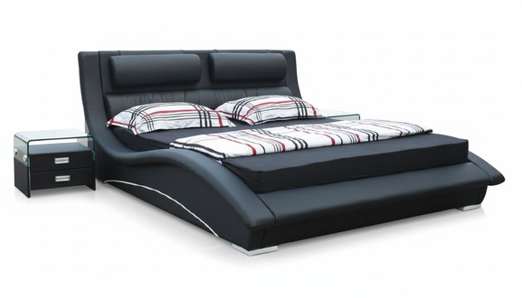 Wasserbett Bett Komplett Lederbett Polsterbett mit Matratze Neu OLIVER Betten