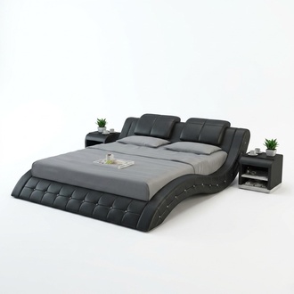 Wasserbett Hotel Doppel Bett Betten Komplett Lederbett Polsterbett Wasser LB8824