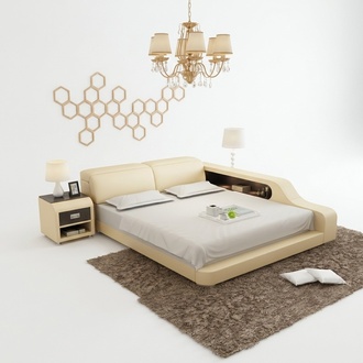 Wasserbett Hotel Doppelbett Betten Komplett Lederbett Wasser Mit USB Polsterbett