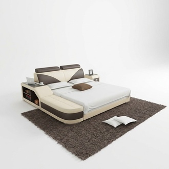 Wasserbett Hotel Doppelbett Betten Komplett Lederbett Polsterbett Wasser + USB