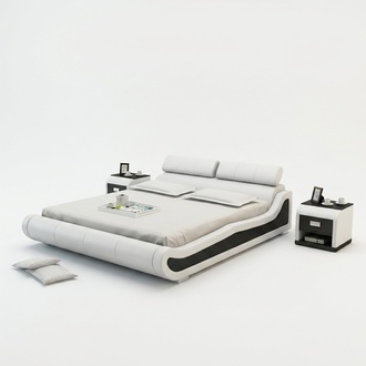 Wasserbett Hotel Doppelbett Betten Mit USB Komplett Lederbett Polsterbett Wasser