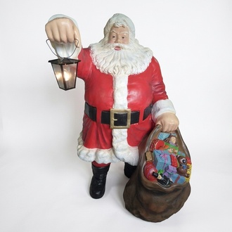 Weihnachtsmann Figur Statue Aussenleuchte Dekoration Nikolaus Skulptur