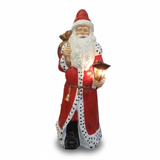 Weihnachtsmann Figur Statue Aussenleuchte Dekoration Nikolaus Skulptur