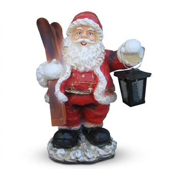Weihnachtsmann Figur Statue Aussenleuchte Dekoration Nikolaus Skulptur