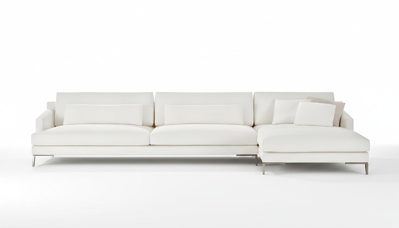 Weiß Couch Wohnlandschaft Stoff Eck Garnitur Design Modern Textil Sofa