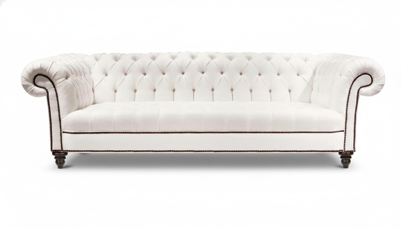 Weiß Dreisitzer Chesterfield Modern Design Couchen Leder Sofa Neu Weiß Möbel