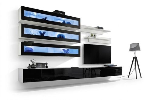 Weiß Luxus Wohnzimmer Wohnwand Möbel 3x Wandschrank TV-Ständer
